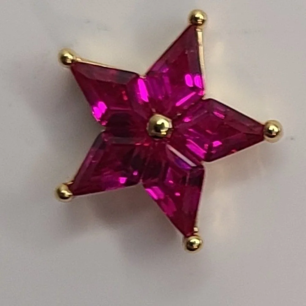 Kate Spade New York Star Stud‎ Earrings Pink Cubic Zirconia Gold Tone
